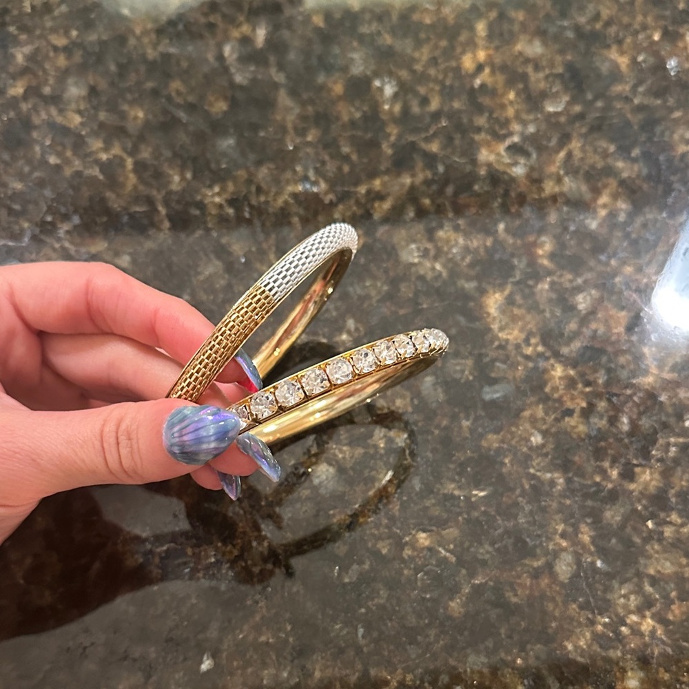 Gold and Silver Bangle Set